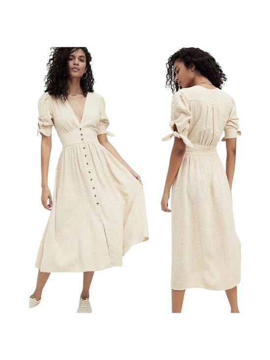 Free People Dresses & Skirts - Free People Love of My Life Cotton Gauze Prairie Festival Midi Dress Ivory Boho